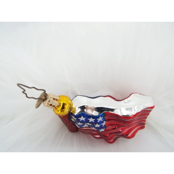 Christopher Radko Stars and Stripes American Flag Glass Christmas Ornament - Picture 11 of 12